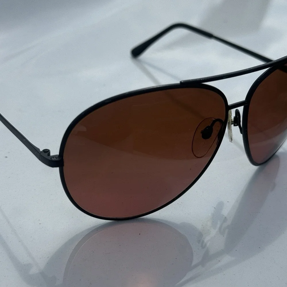 Vintage SERENGETI DRIVERS LARGE AVIATOR 5222 Black Metal Sunglasses JAPAN
